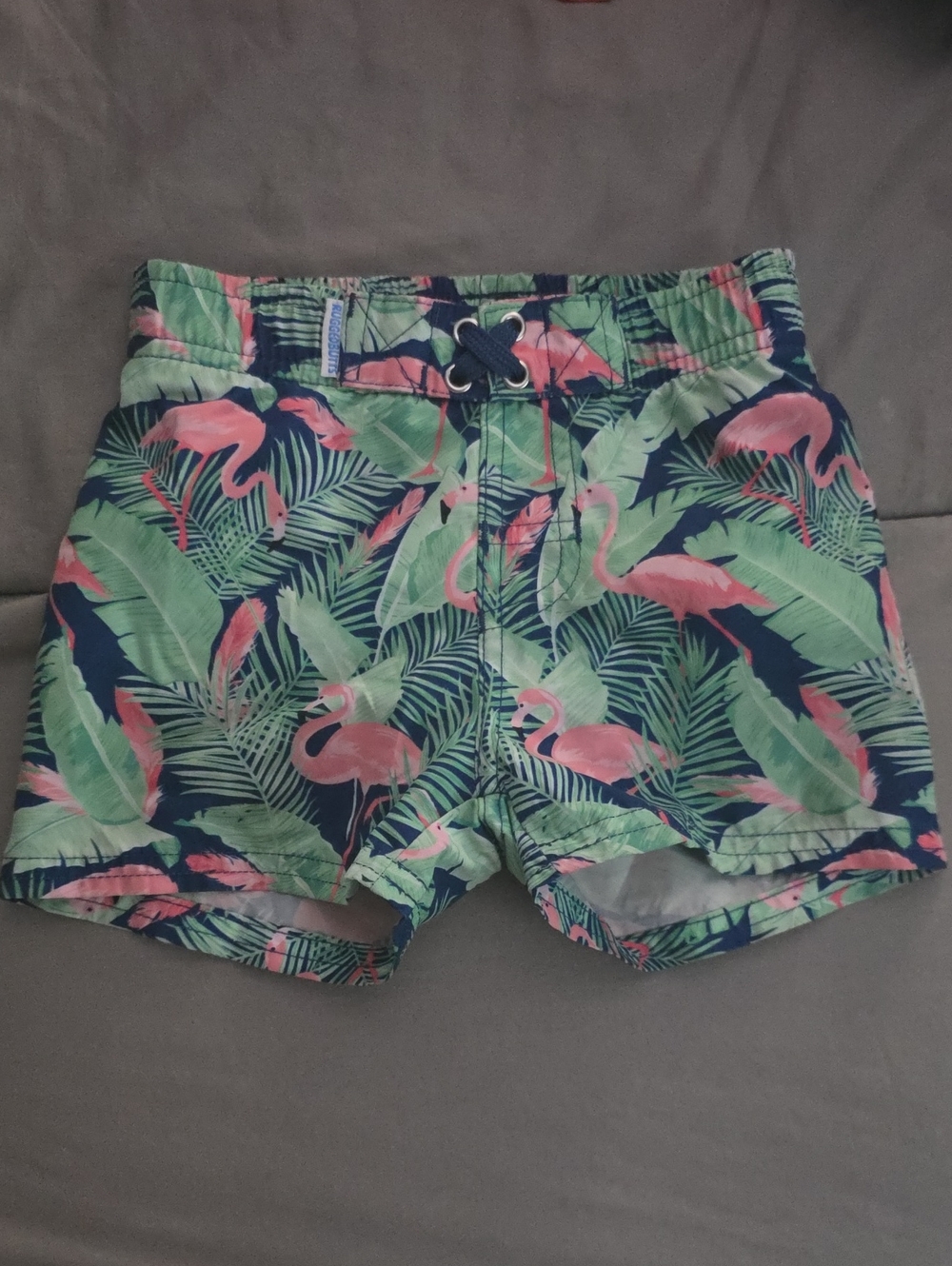 RuggedButts Baby Boy 6-12mo Flamingo Frenzy Pattern Swim Shorts